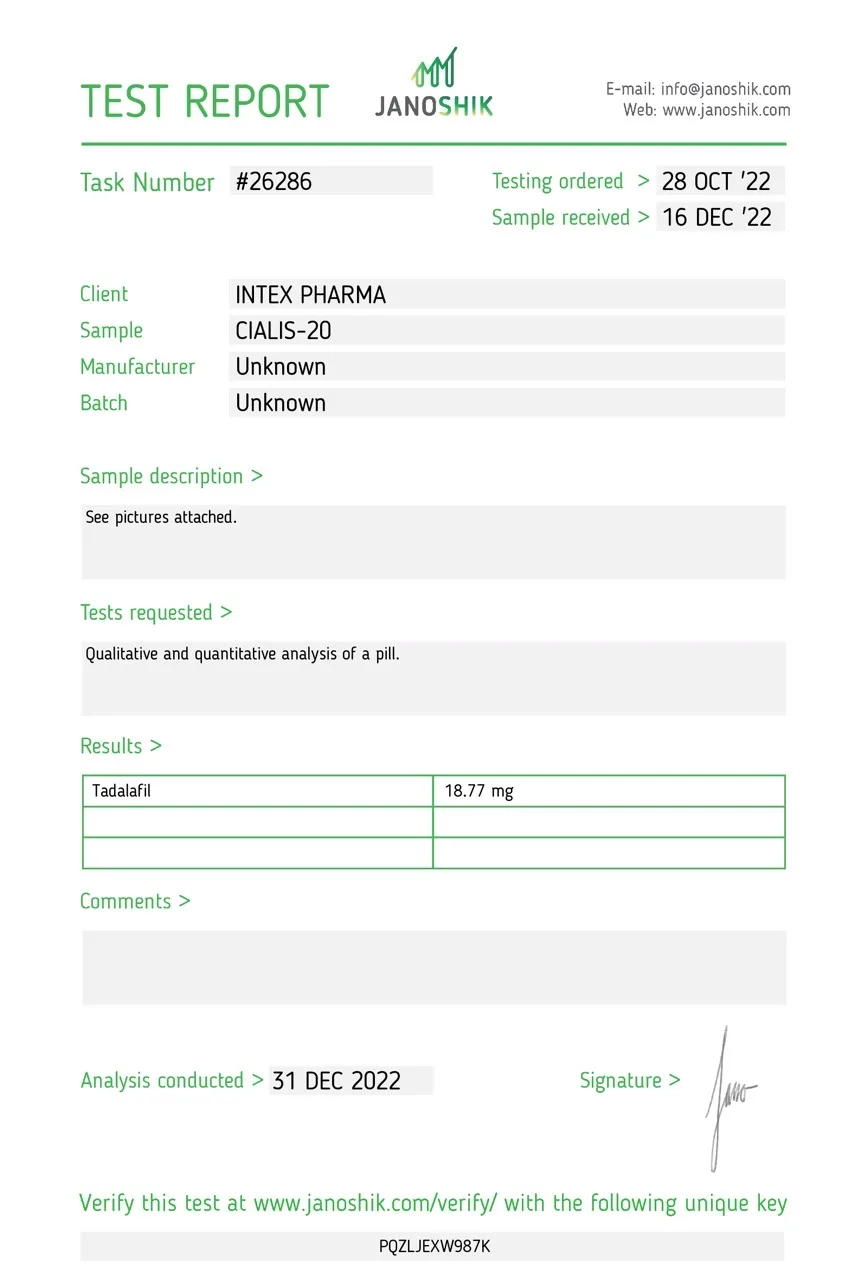 Intex Pharma Cialis