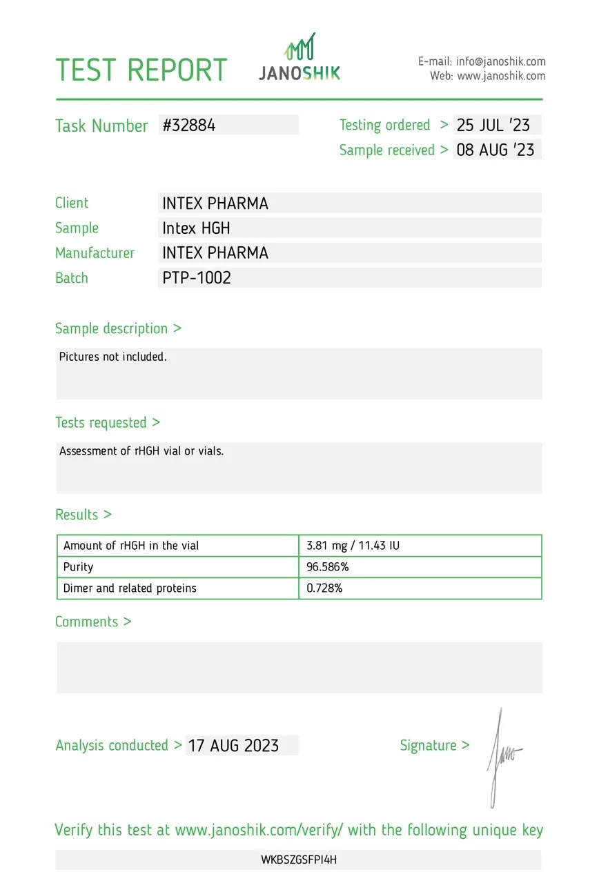 Intex HGH 100IU