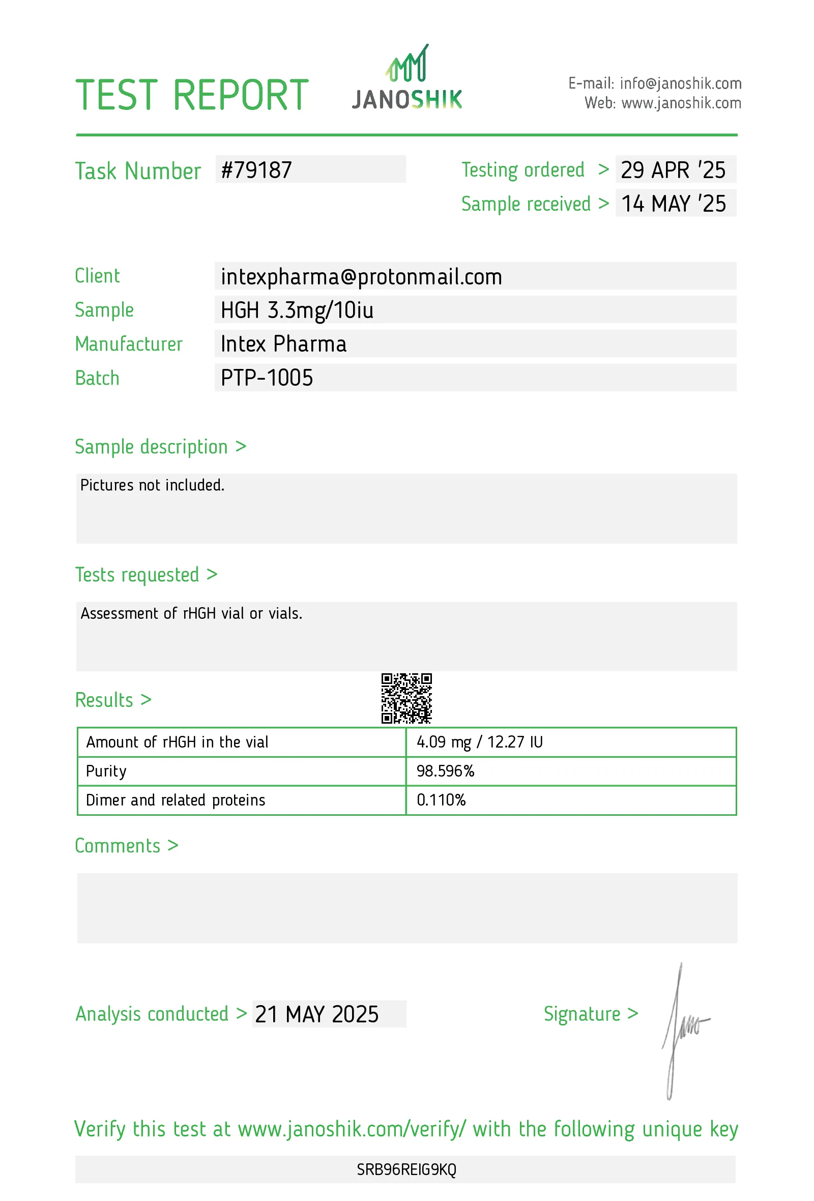 Intex HGH 100IU